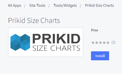 Install Prikid Size Charts App for BigCommerce