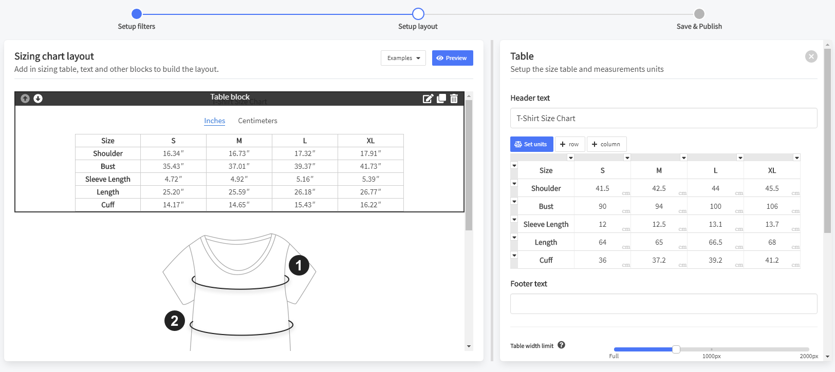 How to create a pop-up using content editor in Prikid Size Charts App for BigCommerce
