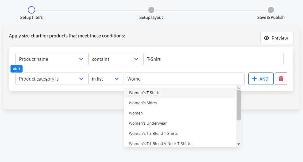 How to set conditions in the rules builder
